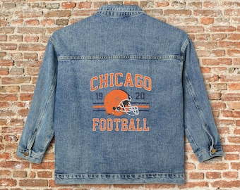 Vintage 80s 90s NFL Locker Line Chicago Bears Football Windbreaker