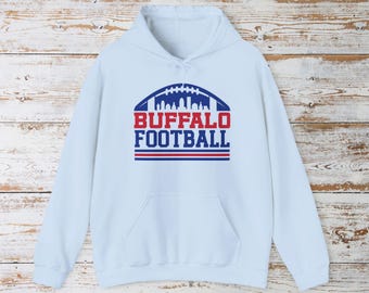 Buffalo Football Hoodie, Trendy City Skyline Fan Shirt, Sonntag Vintage Retro Shirts, Spieltag Mafia Kleidung, Tailgate Geschenk für Ihn