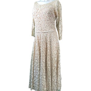 Ivory Lace Dress with pearl and sequin detailing from 1950’s