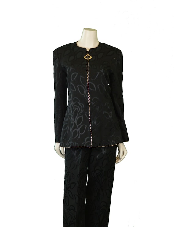 Mary McFadden Black Evening Suit 1980