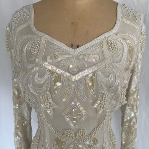 1980s Silk Sequin & Beaded Dress with Original Tags