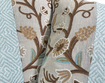 2 almohadas Patchwork Crewel sobre lino