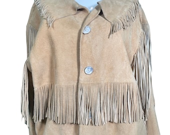 Traje vintage de piel de ante Carol Horn de los años 80