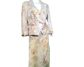 Traje de falda floral de los años 90 Renato Nucci
