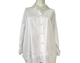 Ermanno Scervino Blusa Blanca con Encaje