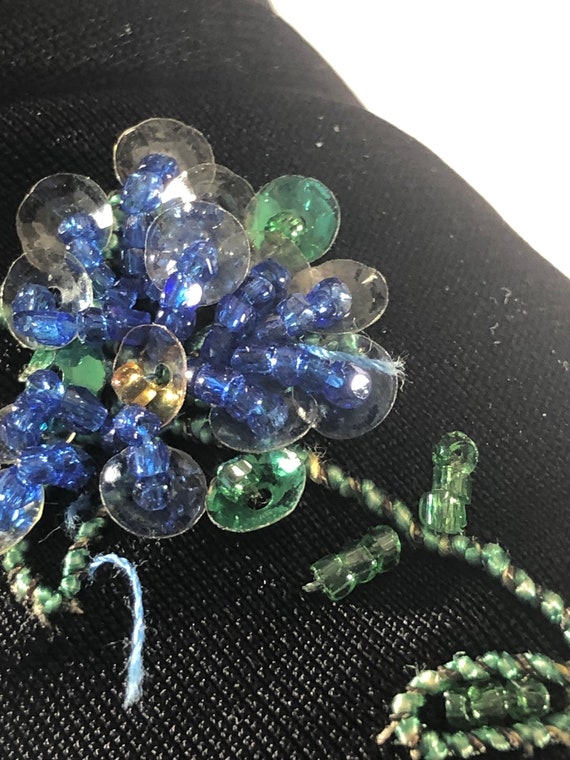 Evening Length Crystal Embroidered fingerless glov