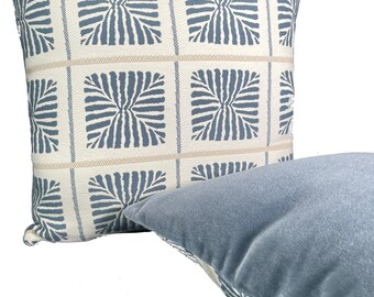 Juego de 2 fundas de almohada con estampado de cebra azul y cremallera.