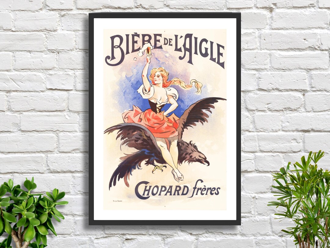 Vintage French Beer Poster by Imp. Chaix 'eagle Beer, Chopard Brothers ...