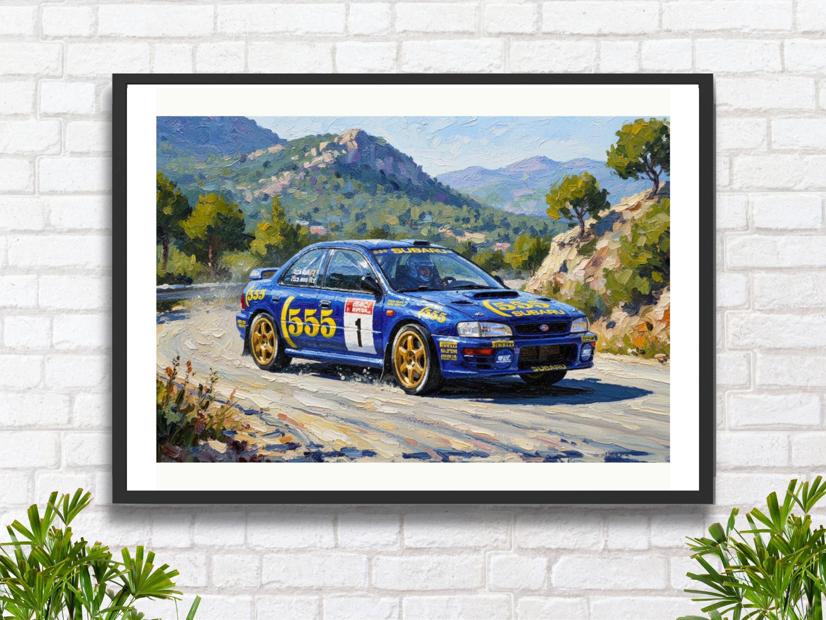 Subaru Impreza 555 Group A Rally Car: 1995 Tarmac Rally Wall Art
