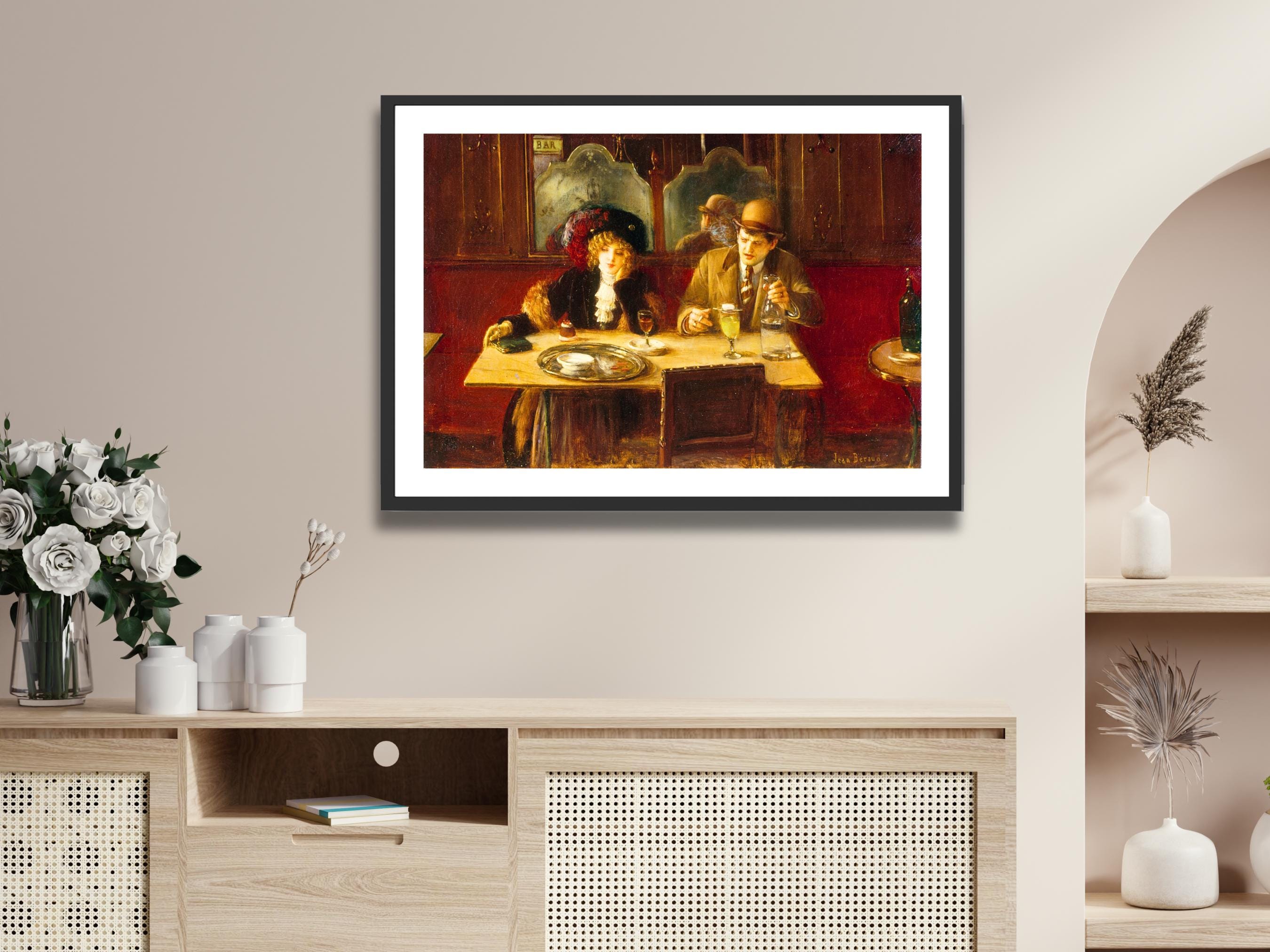 Jean Beraud 'au Cafe' Giclee Print: Parisian Cafe Scene Wall Art