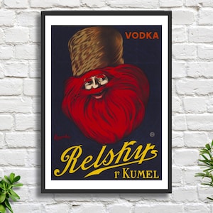 Leonetto Cappiello, «Vodka Relskys, 1 Kumel», póster publicitario de vodka francés vintage de 1911, impresión giclée o enmarcada. Regalo ideal para los amantes del vodka.