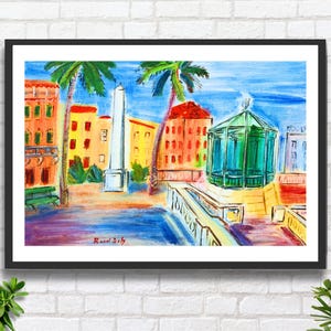 Raoul Dufy French Impressionist Print: Hyeres Square Landscape