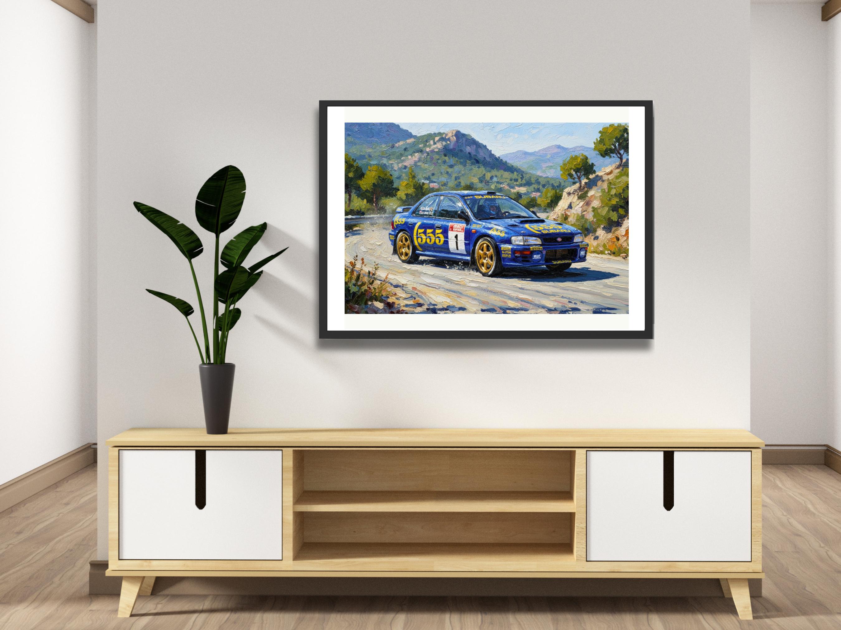 Subaru Impreza 555 Group A Rally Car: 1995 Tarmac Rally Wall Art