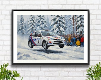 Ford Focus WRC Rally Car 2000 Rally of Sweden: Colin McRae Motorsport Art Print