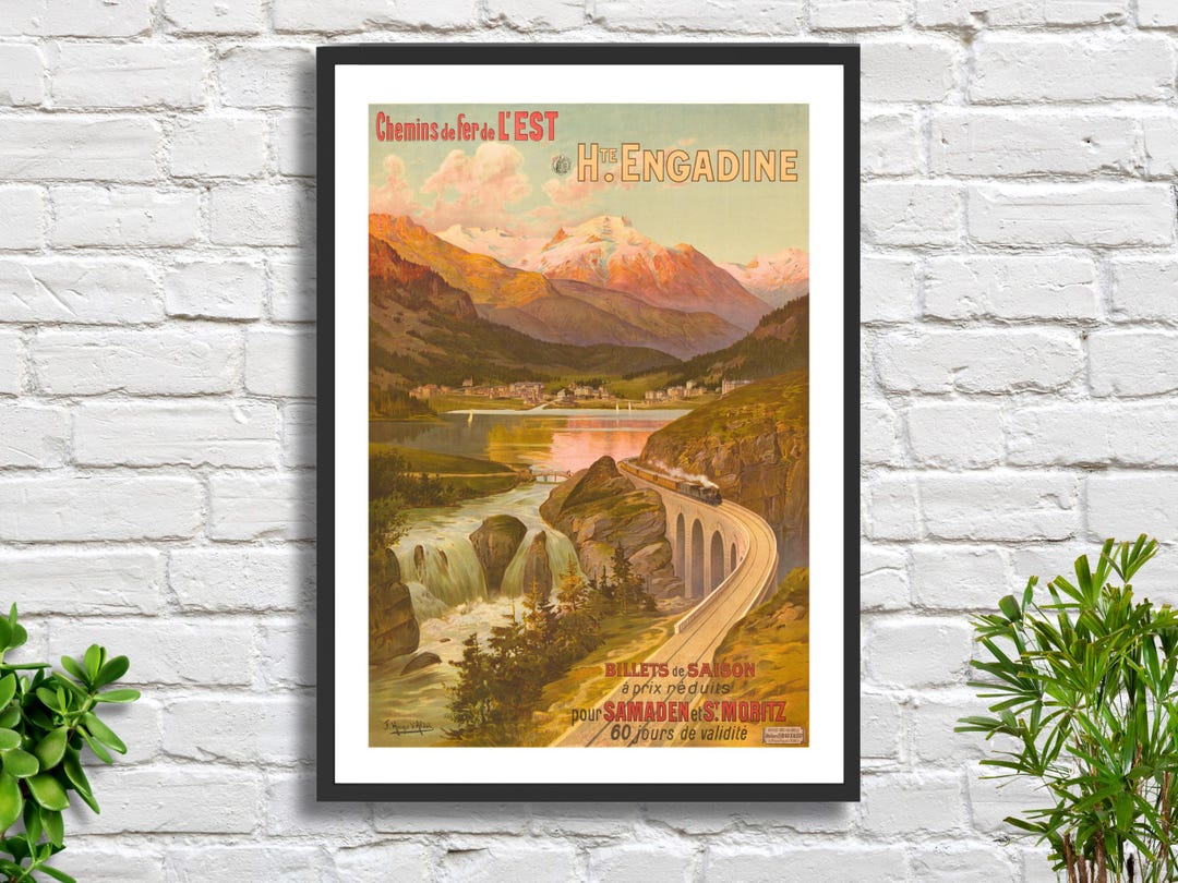 Vintage French Alps Travel Poster: St. Moritz, Samadan Giclee Print - Etsy