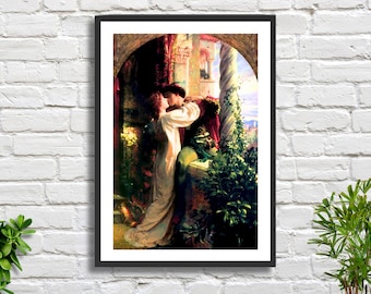 Gicléedruk Romeo en Julia: romantische Shakespeare-kunst