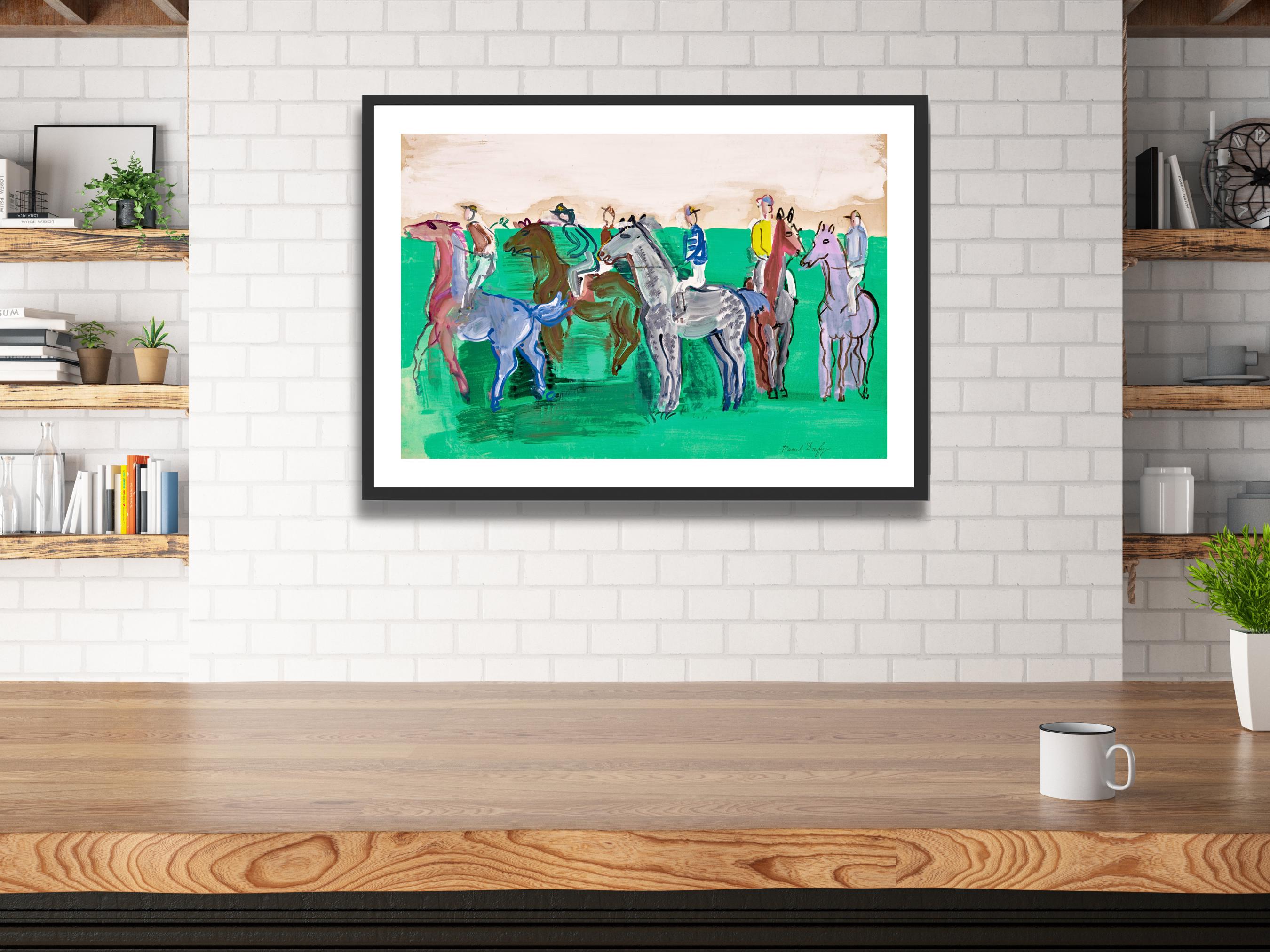 ラウル・デュフィ「騎手と馬」ジクレー版画：フランス印象派の競馬
