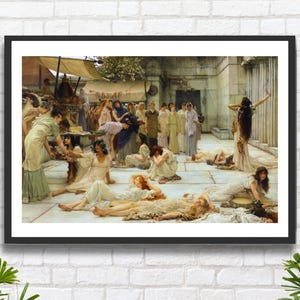 Lawrence Alma-Tadema "Le donne di Anfissa" 1887 arte figurativa dell'artista classico olandese stampa giclée/stampa giclée con cornice, regalo ideale.