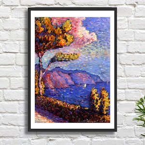 Henri Edmond Cross 'The Canal near St Tropez' stampa giclée con paesaggio nautico o stampa giclée incorniciata. Ideale come regalo di inaugurazione della casa o di compleanno.