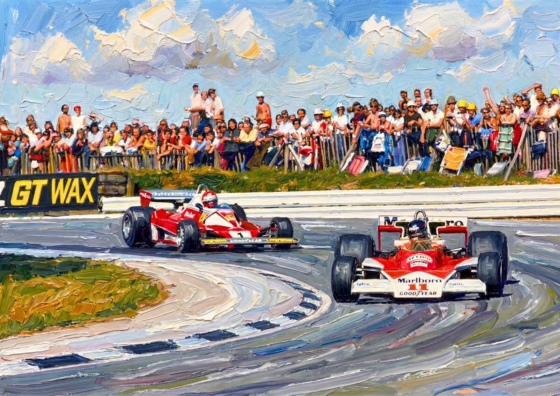 James Hunt Mclaren & Niki Lauda Ferrari: 1976 British GP Brands