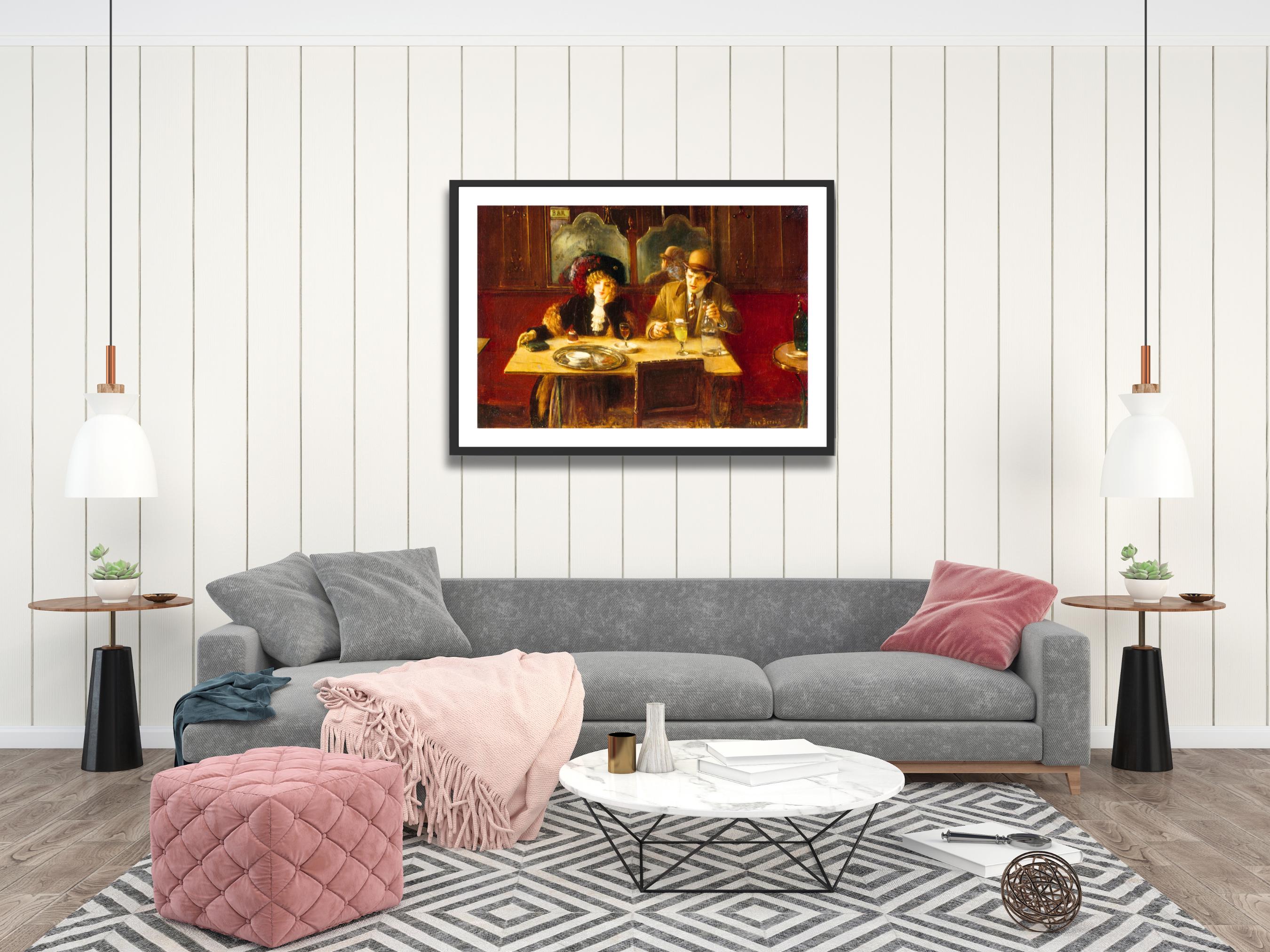 Jean Beraud 'au Cafe' Giclee Print: Parisian Cafe Scene Wall Art