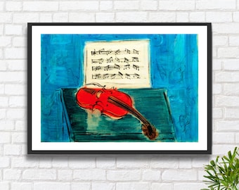 Raoul Dufy &#39;Red Violin&#39; Abstract Art Giclee Print