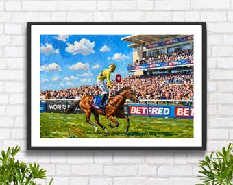 Bow Echo & Billy Loughnane: 2000 Guineas Newmarket Racecourse May 26 Horse Racing Art Print
