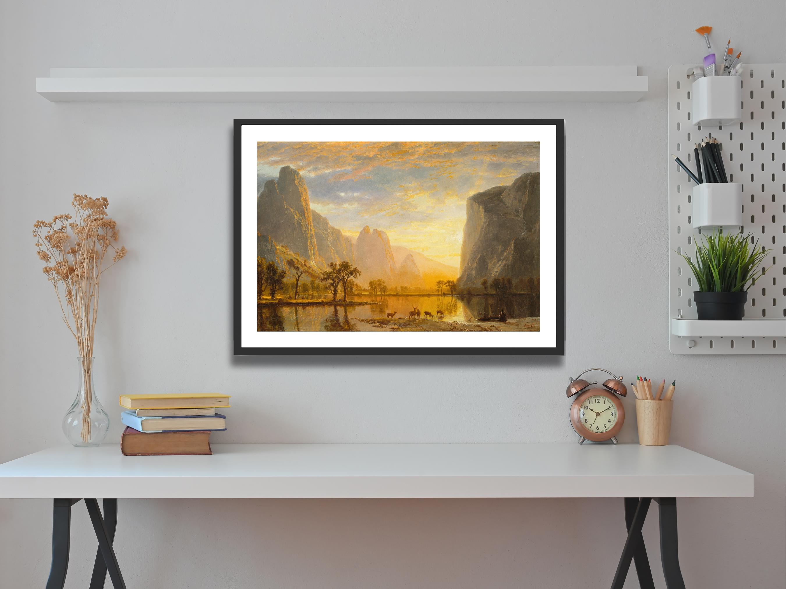 アルバート・ビアシュタット ヨセミテバレー ジークレー版画