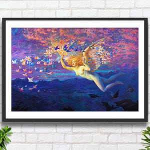 Edward Robert Hughes &#39;Wings of The Morning&#39; Giclée Art Print: Romantic Mythology Wall Decor
