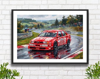 Alfa Romeo 155 V6 Ti DTM: Alessandro Nannini Nürburgring Motor Racing Lámina artística