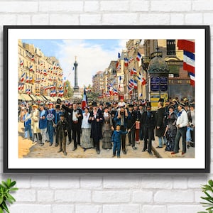 Jean Beraud 'La Marseillaise' 1880 French artist figurative art Paris street scene giclee print or framed giclee print. Ideal birthday gift.