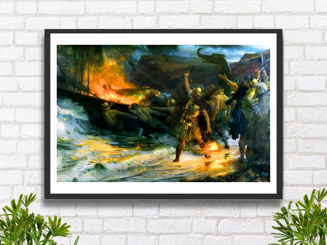 Viking Funeral Ranger Frank Dicksee Viking Funeral Giclée Print: Norse Mythology Wall Art - Etsy