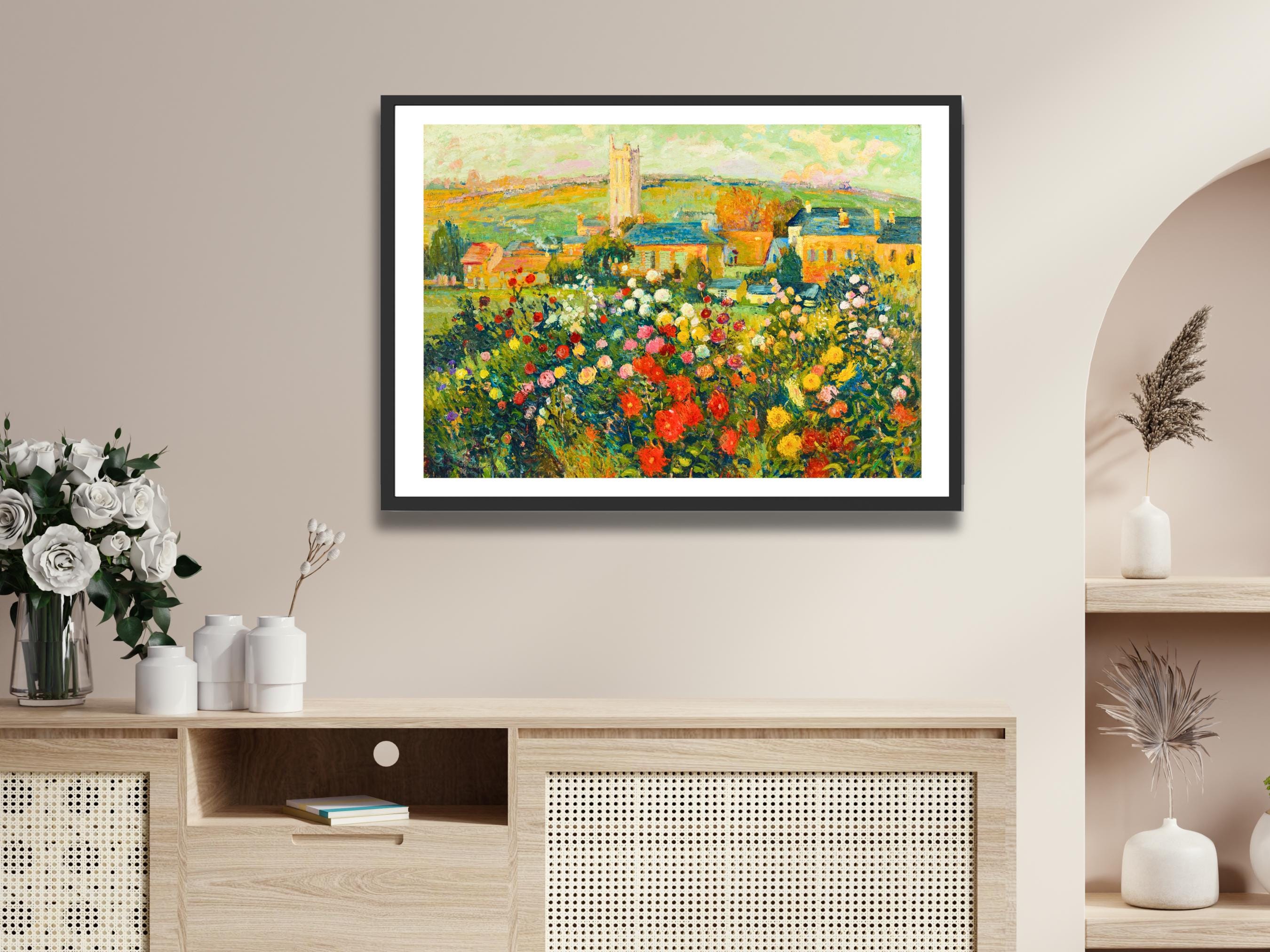 ピンチョン「ダルネタの庭」ジクレー版画：フランス印象派の風景画