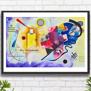 Wassily Kandinsky 'Composizione VII' 1913 arte astratta geometrica bahaus multicolore decorazione da parete artista russo stampa giclée o stampa incorniciata.