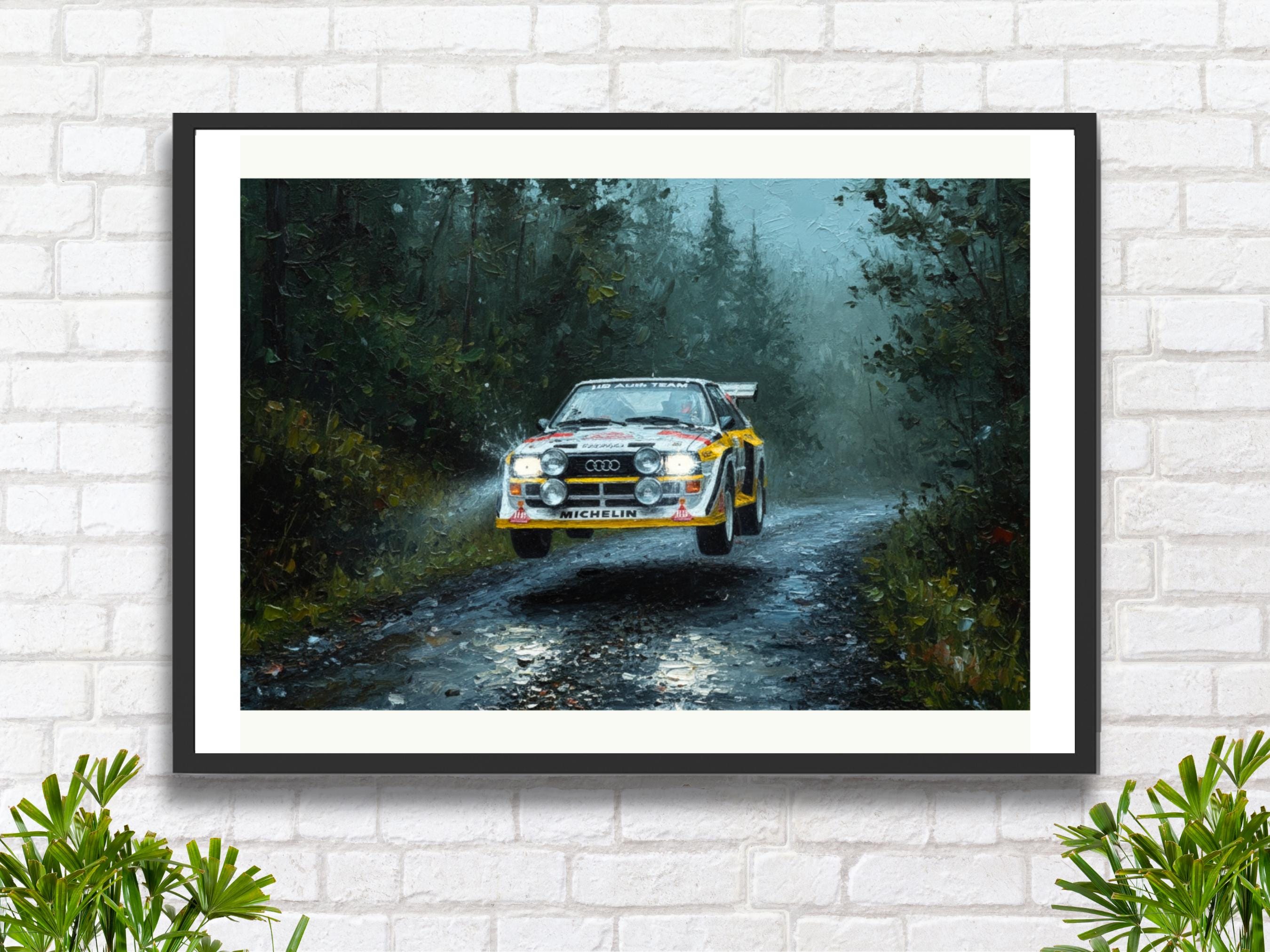 Audi Quattro S2 Rally Car Art Print: Hannu Mikkola, 1985 RAC Rally