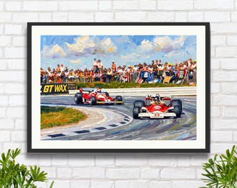 James Hunt Mclaren & Niki Lauda Ferrari: 1976 British GP Brands