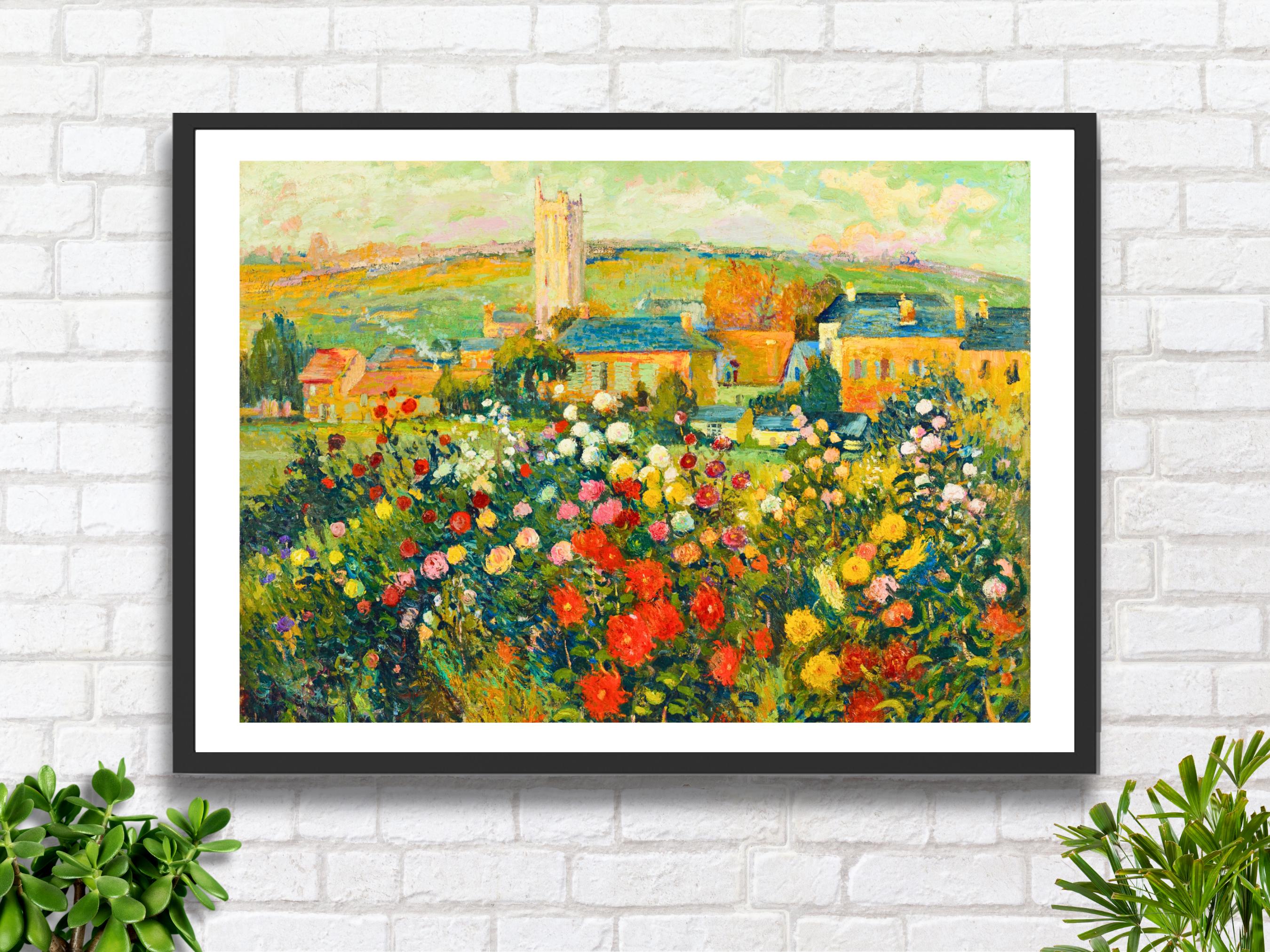 ピンチョン「ダルネタの庭」ジクレー版画：フランス印象派の風景画