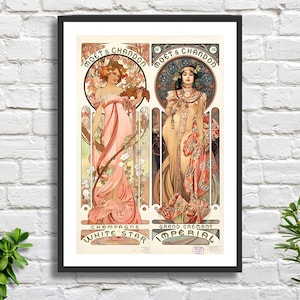 Moët & Chandon アールヌーボー版画 Moët & Chandon アールヌーボー版画 Moët chandon poster - Etsy 日本