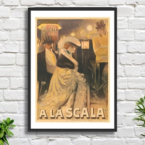 Vintage französisches Opernplakat Albert Guillaume &#39;la Scala Opéra&#39; Jugendstil Belle Epoque Pariser Oper Gicleedruck oder gerahmter Druck. Ideales Geschenk.