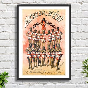 Alfred Choubrac 'Alcazar D'été Abdj-Abdulla' vintage Art Nouveau poster teatrale francese artista francese stampa giclée o stampa incorniciata regalo ideale