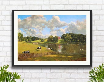 ジョン・コンスタブル・ウィヴンホー・パークの版画：イギリスの田園