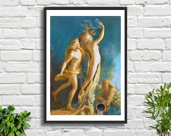 Apollo and Daphne Giclée Print: Romantic Greek Mythology Wall Art