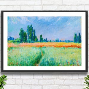 Claude Monet 'Campo di grano' (Champ De Ble) Artista impressionista francese, paesaggio rurale, stampa giclée o stampa giclée incorniciata