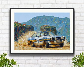 Ari Vatanen Rothmans Ford Escort MK2 Rally Car: Greece 1980 Acropolis Rally Art Print
