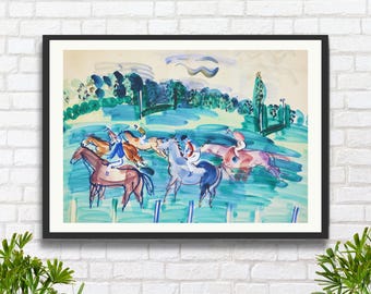 ラウル・デュフィ「ドーヴィル競馬場」ファインアートプリント – 競馬
