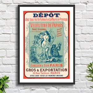 Eugène Pichot 'Eunelgen & Son Paris' Vintage Jugendstil französische Schönheitsprodukte Werbeplakat Giclée-Druck oder gerahmter Giclée-Druck.