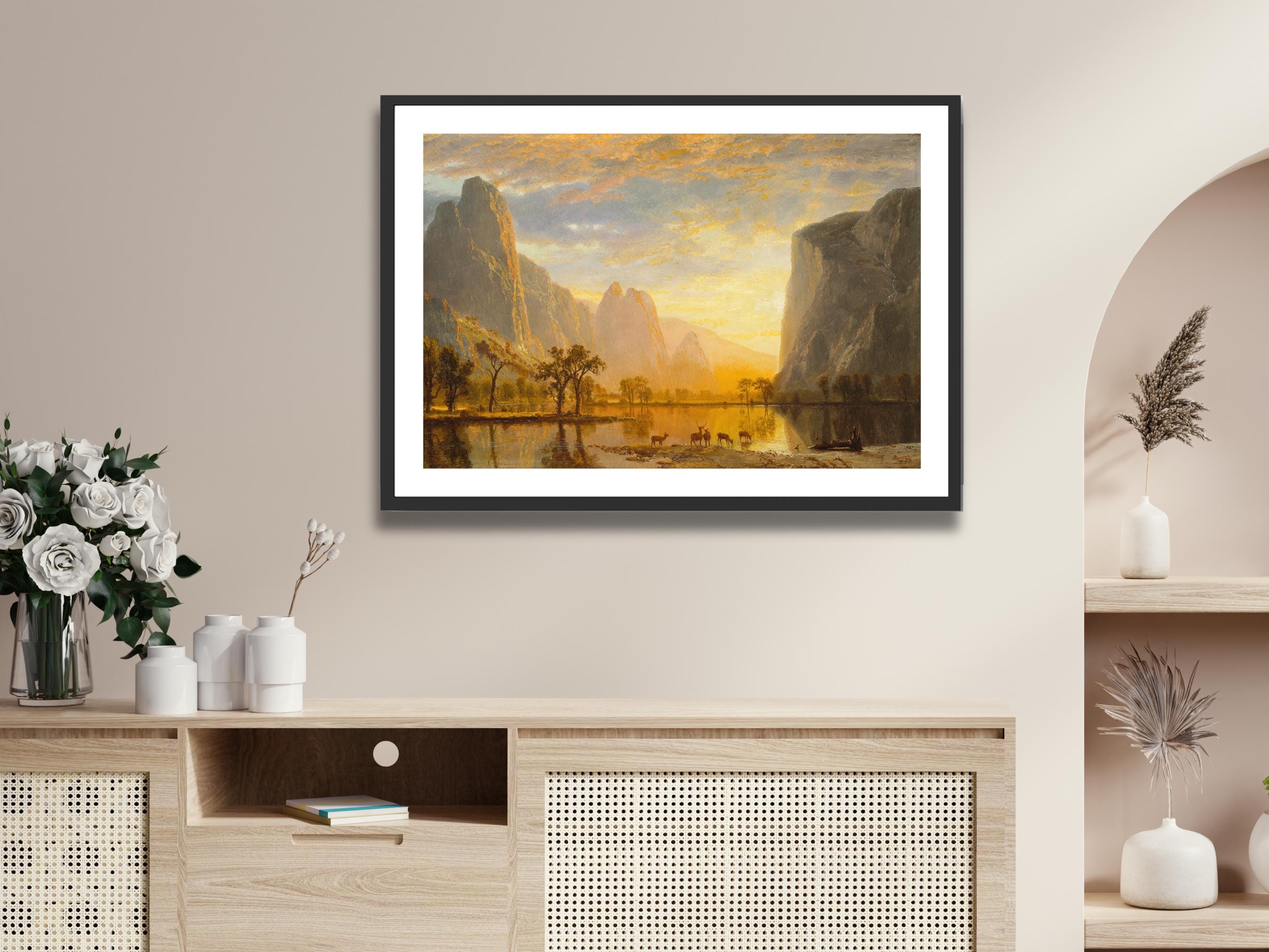 アルバート・ビアシュタット ヨセミテバレー ジークレー版画