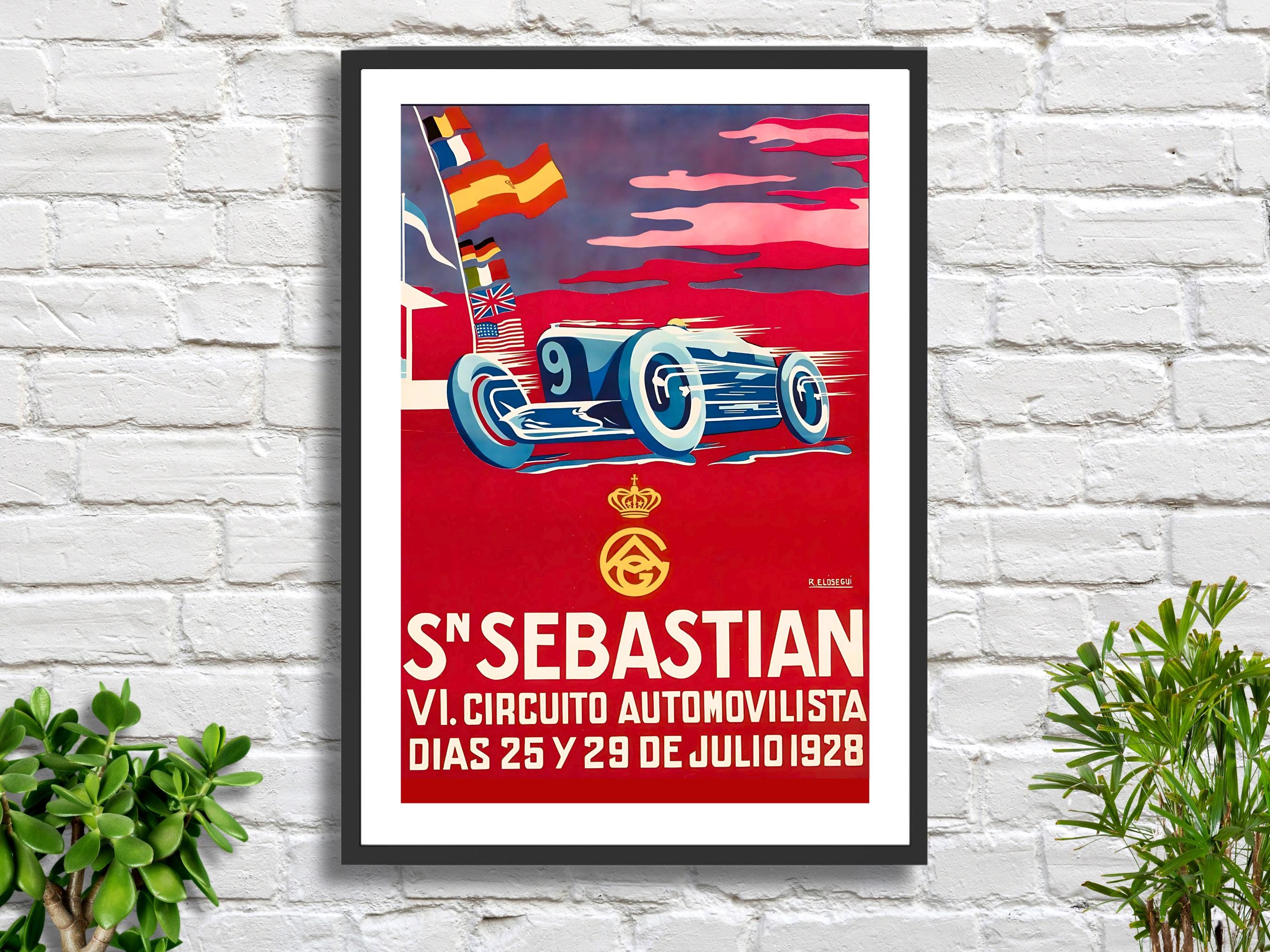 Poster Circuit San Sebastian R0371 – Affiche Vintage 50x70 Cm, Reproduction Haute Qualité, Neuve
