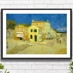 Vincent van Gogh 'La casa gialla (la strada)', artista olandese post impressionista, stampa giclée di paesaggio/stampa giclée incorniciata. Regalo ideale