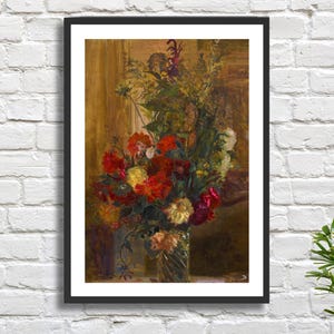 Jacques-Émile Blanche 'Bouquet de fleurs' (Mazzo di fiori), natura morta, opera d'arte floreale, stampa giclée o stampa incorniciata raffigurante fiori da parete.